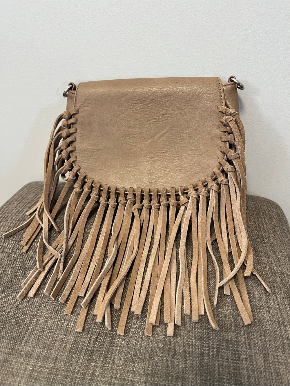 Fringe Crossbody Bag in Tan